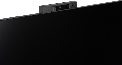 Close-up of iiyama ProLite 27" webcam and microphone for video calls