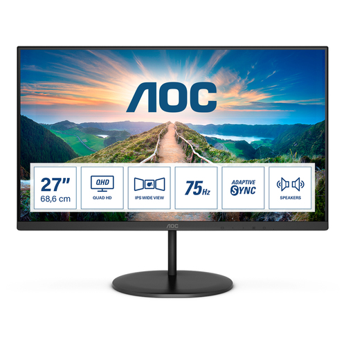 AOC V4 Q27V4EA, 27", 2560 x 1440 pixels, 2K Ultra HD, LED, Monitor
