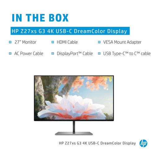 HP Z27xs G3, 68.6 cm (27"), 3840 x 2160 pixels, 4K Ultra HD Monitor