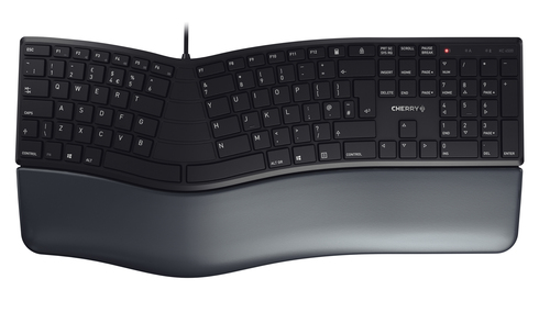 CHERRY KC 4500 ERGO keyboard curved design with soft memory foam palm rest