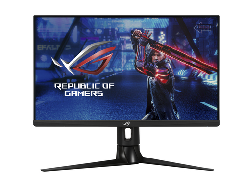 ASUS ROG Strix XG27AQ monitor angled view highlighting flat screen design