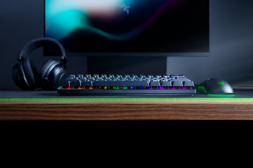 Razer Huntsman Mini gaming keyboard illuminated with Chroma RGB lighting