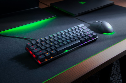 Side view showing Razer Huntsman Mini USB Type-C detachable cable