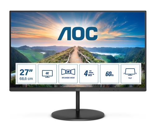 AOC V4 U27V4EA, 68.6 cm (27"), 3840 x 2160 pixels, 4K Ultra HD, LED Monitor