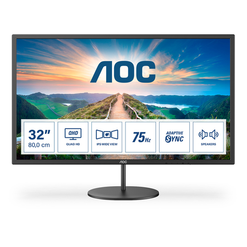 AOC V4 (Q32V4), 80 cm (31.5"), 2560 x 1440 pixels, 2K Ultra HD, LED Monitor