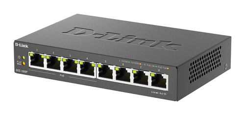 D-Link, 8-Port Gigabit PoE, L2, Unmanaged Desktop Switch