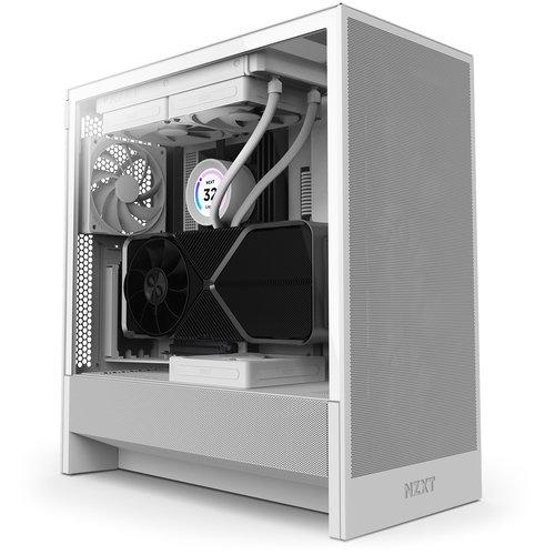 NZXT H5 Flow White, ATX, EATX, micro ATX, Micro-ITX, Gaming, Midi Tower Case