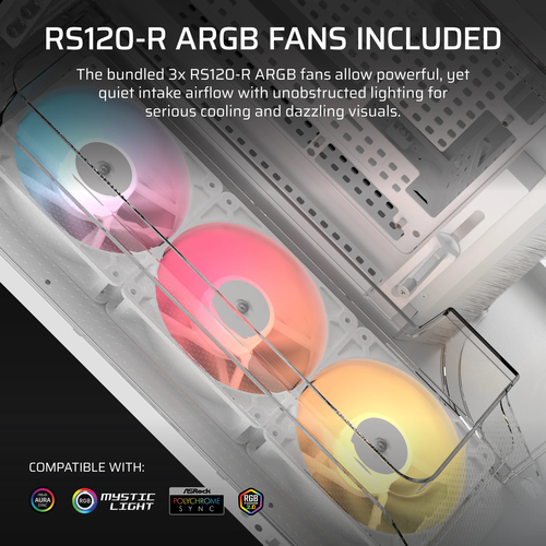 Corsair AIR 5400 RS-R ARGB white gaming PC tower with triple-chamber design
