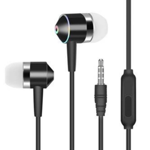 JLC Matte Earphones with Microphone, Black, Wired, Headset/Earphones Black