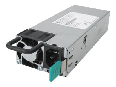 Rear view of QNAP 500W power supply showing AC inlet and mounting brackets
