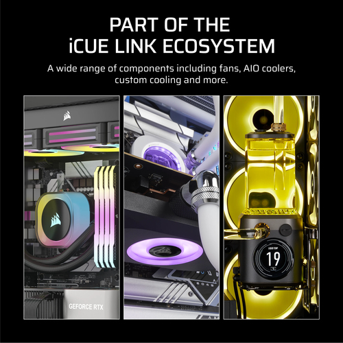 Corsair iCUE LINK RX120 MAX RGB Fan, 12 cm, 400 RPM -2000 RPM, Black