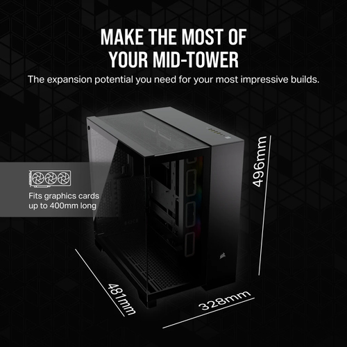 Corsair iCUE LINK 6500X RGB, Black, ATX, Midi Tower Case