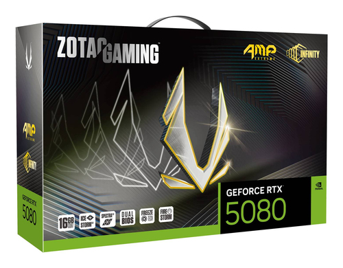 Zotac graphics card angled view highlighting black and multi illumination