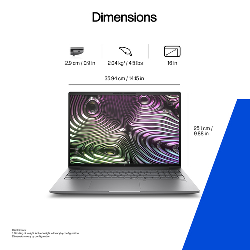 HP ZBook X G1i 16" Intel Core Ultra 7 32GB/1TB 1920x1200 Pixels W11 Pro