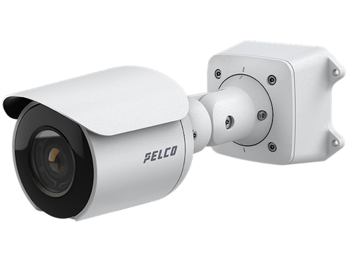Pelco SRXP4-2V10-EBT-IR wired outdoor wall-mount IP security camera with 2 MP sensor and 126 dB dynamic range