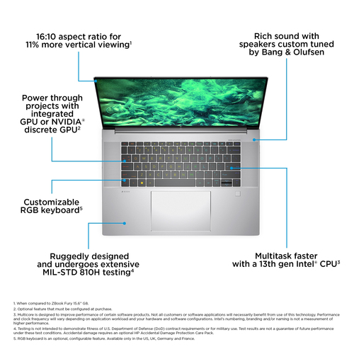 HP ZBook Studio G10, Intel® Core™ i7, 16" 3840 x 2400 32 GB, 1 TB
