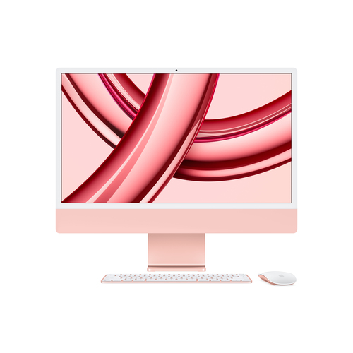 Apple iMac, M3, (23.5"), 4.5K Ultra HD, 8 GB, 512 GB, macOS Sonoma, Pink