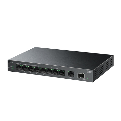 TP-Link LiteWave, 10-Port Gigabit with 8-Port PoE+, Unmanaged Desktop Switch