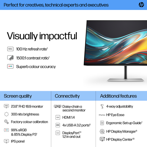 HP Series 7 Pro, 60.5 cm (23.8"), 1920 x 1080 pixels, Full HD, LCD Monitor