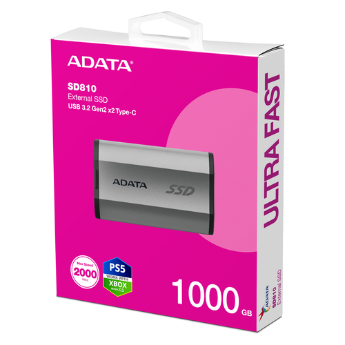 ADATA SD810 1TB, USB 3.2 Gen 2x2 Type-C 2000 MB/s External SSD