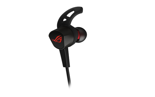 ASUS ROG Cetra II Core black gaming earbuds side angle