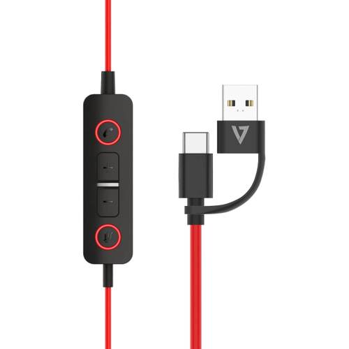 V7 HU621 Premium Headset ANC, USB-A/C , Wired, 20 - 20000 Hz, Headset/Headphone