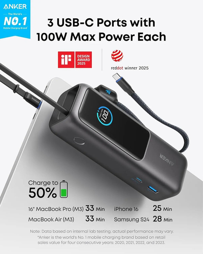 Anker A1695H11, 25000 mAh 165 W External Power Bank