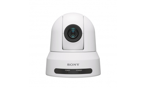 Sony SRG-X40UH ceiling-mounted 4K PTZ camera installed in a conference room setup
