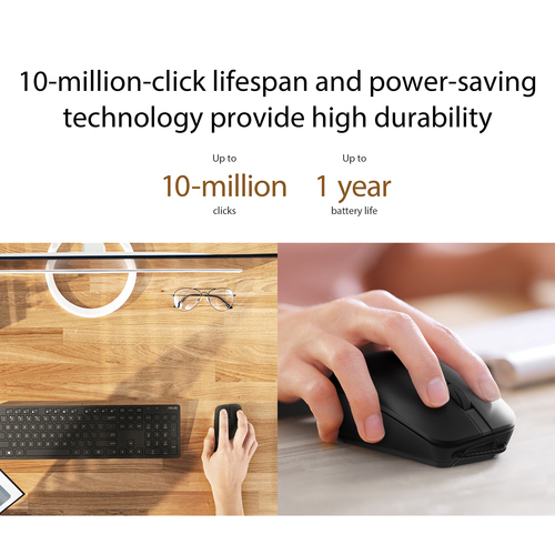 ASUS MD200, Ambidextrous, Optical, RF Wireless + Bluetooth, 4200 DPI, Mouse