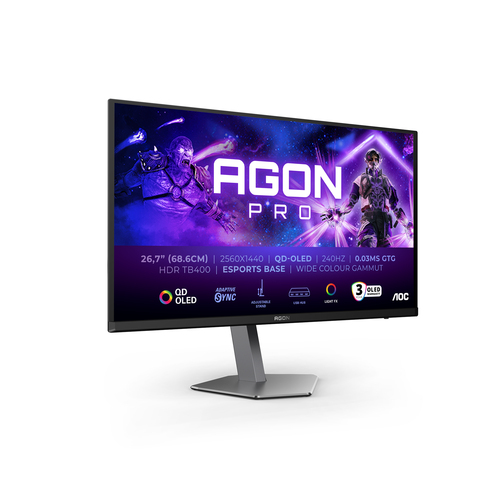 AOC AGON PRO (AG276QZD2), (26.7"), 2560 x 1440 pixels, QHD, QD-OLED Monitor