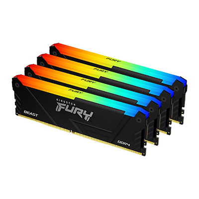 Kingston FURY Beast RGB 64GB,4 x 16 GB, 3200MT/s DDR4 DIMM RAM for PC/Server