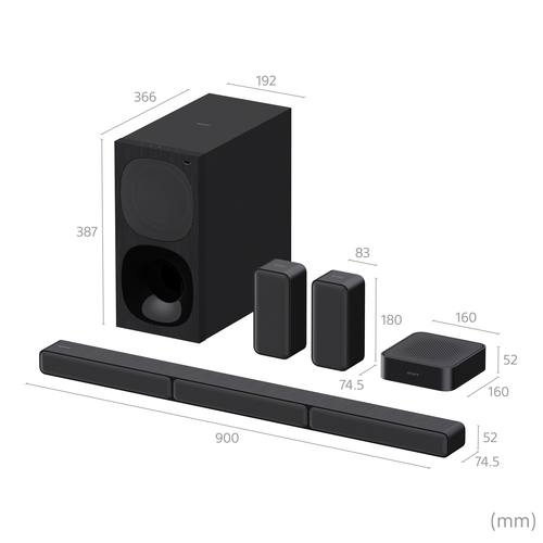 Sony (HTS40R.CEK), 5.1 channels, 600 W, Speakers