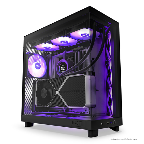 NZXT H6 Flow RGB, ATX, micro ATX, MiniITX, Steel, Tempered glass Midi Tower case