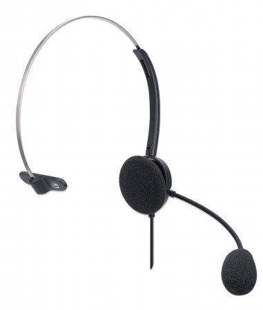 Manhattan Mono On-Ear, USB-A for both sound and mic use, Wired Headset/Headphone