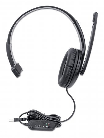 Manhattan (180504) Mono Over-Ear, USB-A for sound/mic, Wired Headset/Headphone