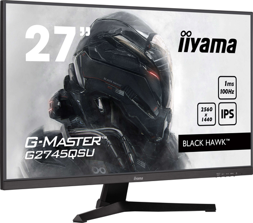 iiyama G-MASTER monitor front view with 27 inch Wide Quad HD LED display