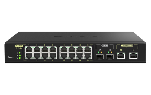 QNAP (QSW-M2116P-2T2S), L2, 2.5G PoE, Managed Network Switch