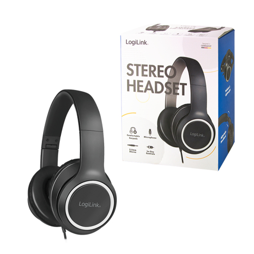 LogiLink HS0053, Wired, 20 - 20000 Hz, Headset/Headphones, Black