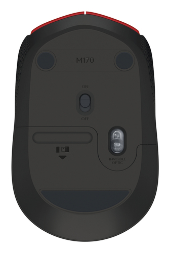 Logitech M170 Wireless Mouse, Ambidextrous, Optical, RF Wireless, 1000 DPI