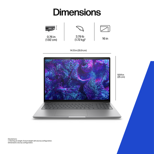 HP ZBook 8 G1i 16" Intel Core Ultra 7 32GB 1TB 1920x1200 Pixels W11 Pro