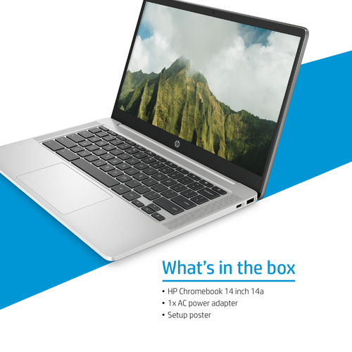 HP Chromebook 14a-nd0002na, AMD 3000 14" 1366 x 768 pixels 4 GB, 64 GB ChromeOS