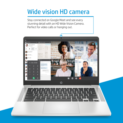 HP Chromebook 14a-nd0002na, AMD 3000 14" 1366 x 768 pixels 4 GB, 64 GB ChromeOS