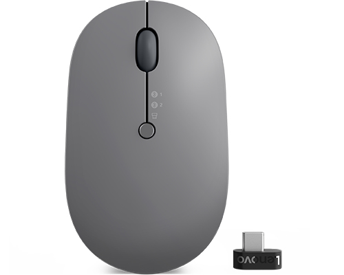 Lenovo Go Multi-Device, Ambidextrous, RF Wireless + Bluetooth, Optical Mouse