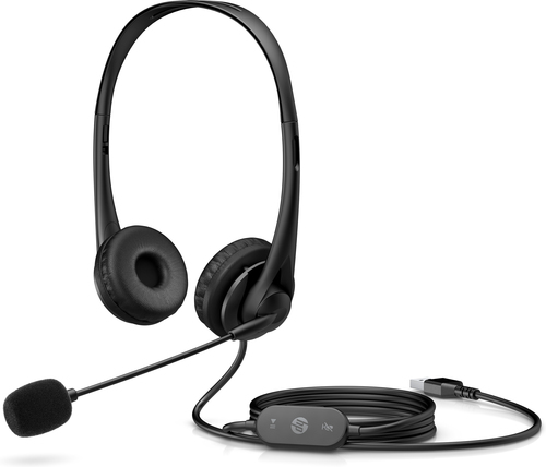 HP Stereo USB G2, Wired, Headset/Headphones, Black