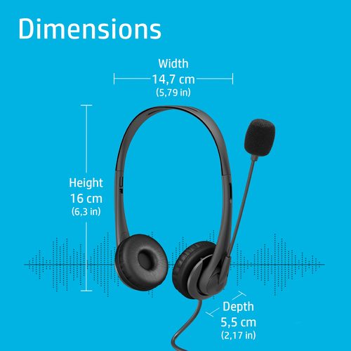 HP Stereo USB G2, Wired, Headset/Headphones, Black