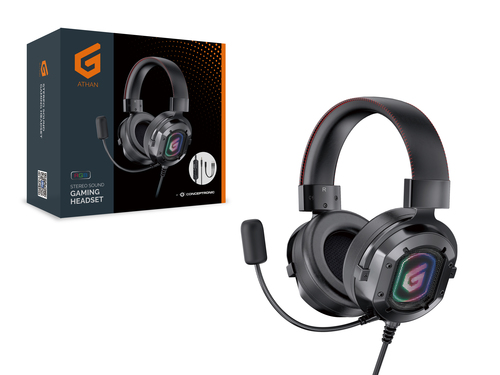 Conceptronic ATHAN Stereo Sound, Wired, 20 - 20000 Hz, Gaming, Headset/Headphones, Black
