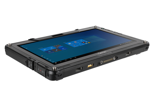 Getac F110 G6 used outdoors, sunlight readable touchscreen for field work