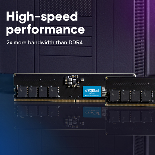 Crucial (CT2K64G56C46U5), 128 GB DDR5 5600 MHz 288-pin DIMM Memory for PC/Server