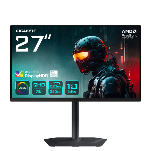 GIGABYTE MO27Q2 27,  2560 x 1440 pixels, Quad HD, OLED Gaming Monitor