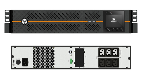 Vertiv EDGELI-1500IRT2U rackmount UPS installed in server cabinet